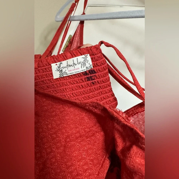 NWT Free People Get to You Floral Maxi Sundress Scarlet Red XS - Picture 10 of 12